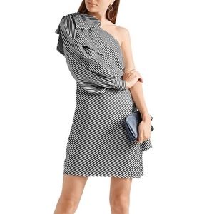 Zimmerman Silk Stripped One Shoulder Dress
